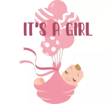 Baby t-shirt for gender reveal it's a girl - TenStickers