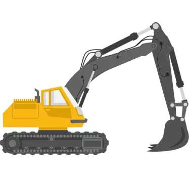Kids t-shirt yellow excavator machine design - TenStickers