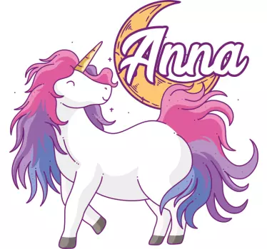 Unicorn name personalization baby t-shirt - TenStickers