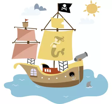 Kids t-shirt pirate ship adventure - TenStickers