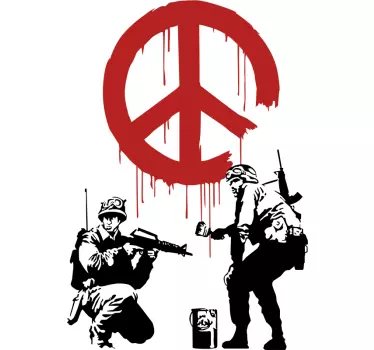 Peace symbol soldiers t-shirt - TenStickers