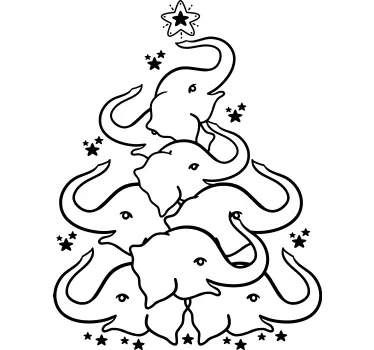 Elephant christmas tree tee shirts - TenStickers