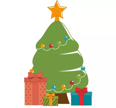 Christmas t-shirt cheerful christmas tree - TenStickers
