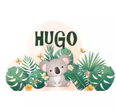 Cute koala for boy with name Baby t-shirt - TenStickers