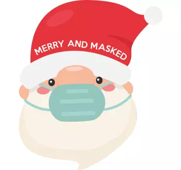 Christmas t-shirt merry santa face masked - TenStickers