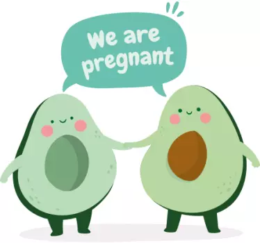 Funny We are pregnant Avocado Baby t-shirt - TenStickers