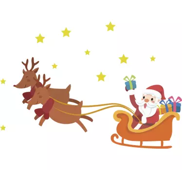 Christmas t-shirt santa's sleigh ride - TenStickers