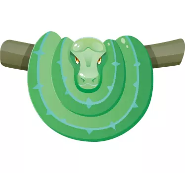 Green snakelike design t-shirt - TenStickers
