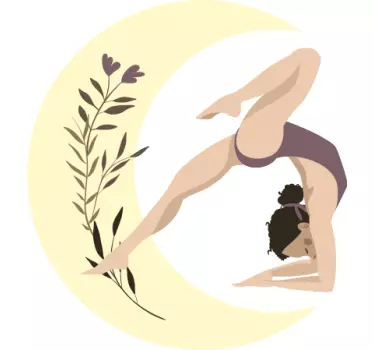 Yoga pose on moon t-shirt - TenStickers
