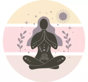 Beautiful yoga poses in circle t-shirt - TenStickers
