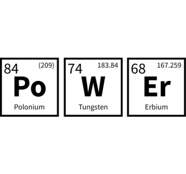 Power chemical element word t-shirt - TenStickers