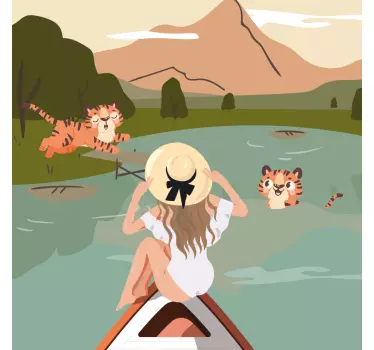 T-shirt adventure with tigers - TenStickers