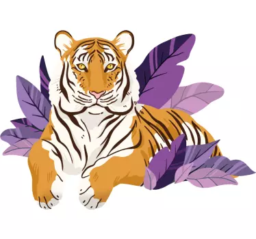Kids t-shirt tiger among leaves - TenStickers