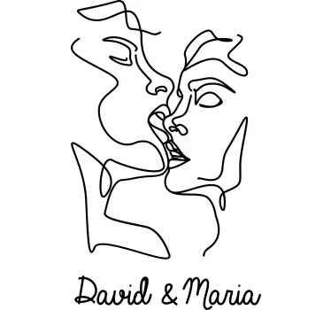 Line Art Couple Couple t shirts - TenStickers