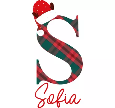 Initial letter Christmas with Name Christmas shirt - TenStickers