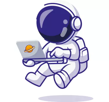 Astonaut Laptop t-shirt - TenStickers