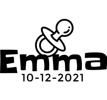 Customized name Pacifier Baby shirt - TenStickers