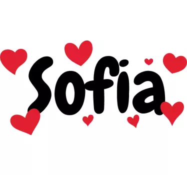 Baby T-shirts with name and hearts - TenStickers
