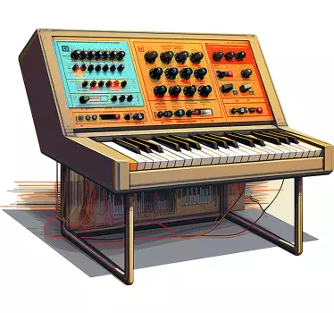 Retro synth keyboard custom t-shirt - TenStickers