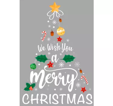 Tree ornaments and calligraphy Christmas hoodie - TenStickers