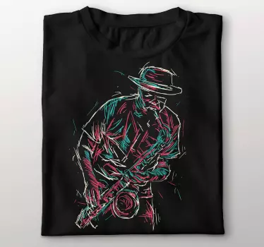 Abstract jazz saxophone player t-shirt - TenStickers