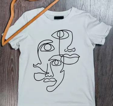 Abstract line faces t-shirt - TenStickers