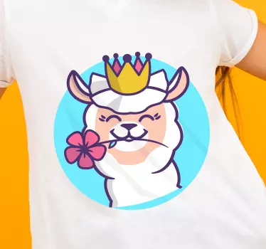 Alpaca with Flower Crown Kids shirt - TenStickers