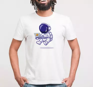 Astonaut Laptop t-shirt - TenStickers
