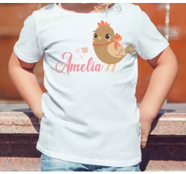 Baby brown chick personalized baby t-shirt - TenStickers
