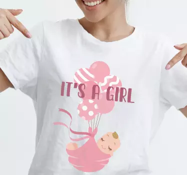 Baby t-shirt for gender reveal it's a girl - TenStickers