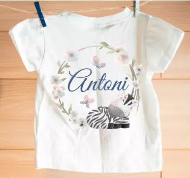 Baby t-shirt personalized zebra nursery design - TenStickers