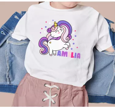 Baby t-shirt unicorn amilia personalized - TenStickers