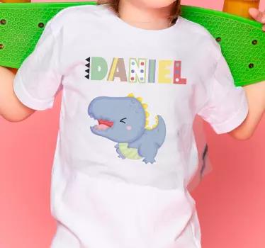 Baby t-shirt with dino name design - TenStickers