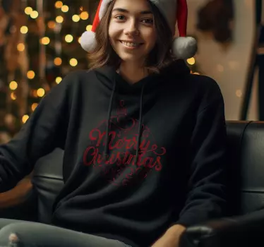Ball with calligraphic text Christmas hoodie - TenStickers