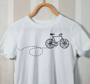 Bicycle outline fun t-shirt - TenStickers