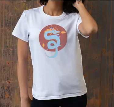 Blue dragon circle t-shirt - TenStickers