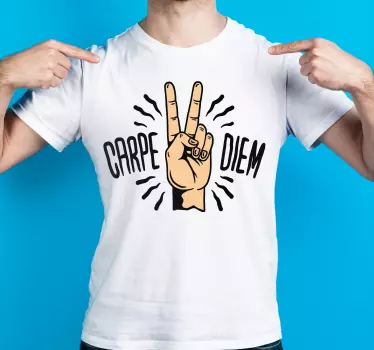 Carpe diem hand gesture t-shirt - TenStickers