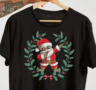 Cartoon Santa Claus doing a dab christmas tee shirts - TenStickers
