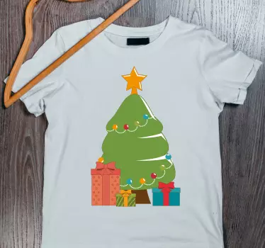 Christmas t-shirt cheerful christmas tree - TenStickers