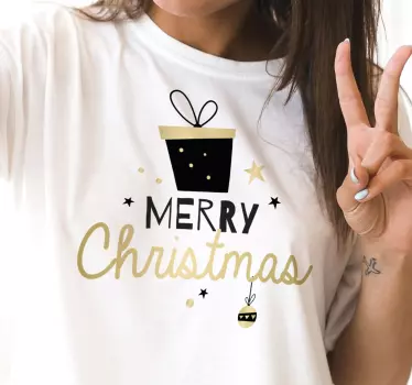 Christmas t-shirt gift box celebration - TenStickers