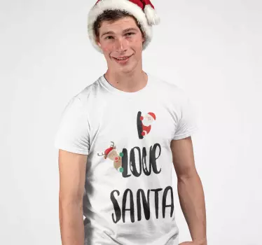 Christmas t-shirt i love santa - TenStickers