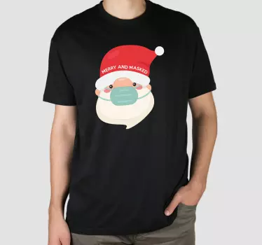 Christmas t-shirt merry santa face masked - TenStickers
