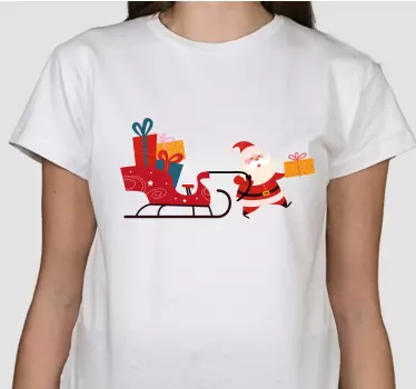 Christmas t-shirt santa with gifts - TenStickers