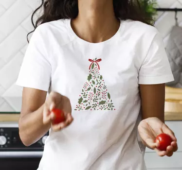 Christmas t-shirt with festive tree design - TenStickers