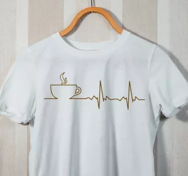 Coffee Heartbeat Design t-shirt - TenStickers