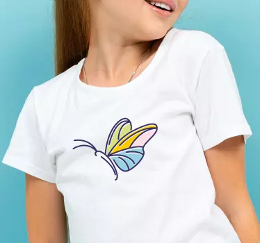 Colourful minimalist butterfly Kids shirt - TenStickers