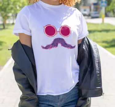 Cool sunglasses mustache t-shirt - TenStickers