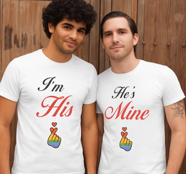 Couple t-shirts lgbt i am his - TenStickers