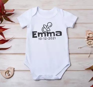 Customized name Pacifier Baby shirt - TenStickers