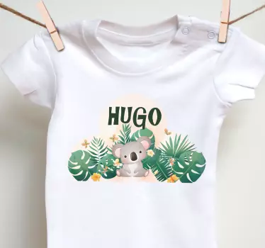 Cute koala for boy with name Baby t-shirt - TenStickers
